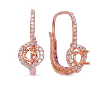 Hallo Earring Setting For .50ct