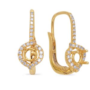Hallo Earring Setting For .50ct