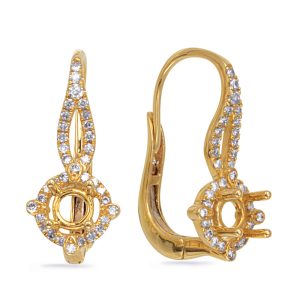Hallo Earring Setting For 1ct Tw