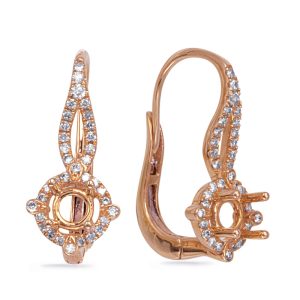 Hallo Earring Setting For .50ct Tw