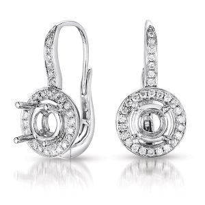 Halo Earring Setting For 2.0ct Tw