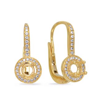 Halo Earring Setting For .50ct Tw