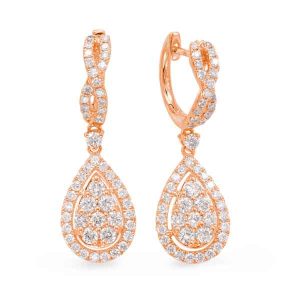 Rose Gold Diamond Hoop Earring