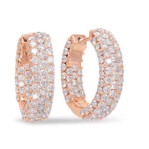 Rose Gold Diamond Hoop Earring