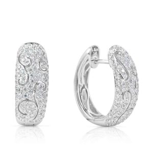 White Gold Diamond Hoop Earring