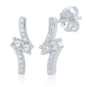 White Gold Two Stone Earring