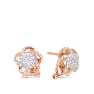Rose & White Gold Diamond Earring