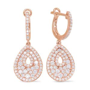 Rose Gold Diamond Hoop Earring