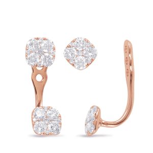 Rose Gold Diamond Ear Jackets