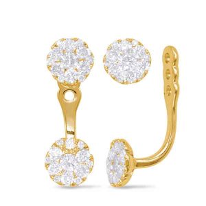 Yellow Gold Diamond Earring Jackets