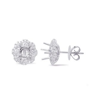 Halo Diamond Earring For .50ct Round