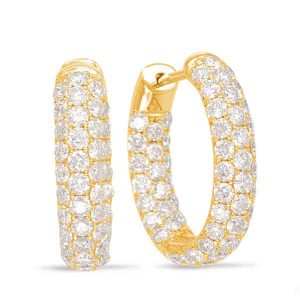 Yellow Gold Diamond Hoop Earring