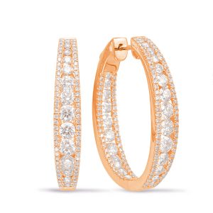 Rose Gold Diamond Hoop Earring