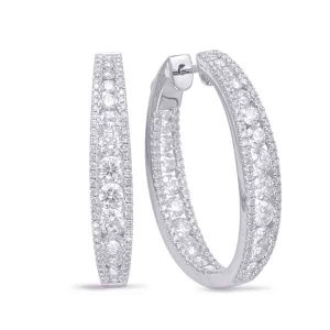 White Gold Diamond Hoop Earring