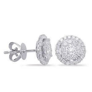White Gold Diamond Earring 1cttw