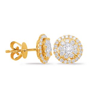 Yellow Gold Diamond Earring 0.33cttw