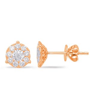Rose Gold Diamond Earring