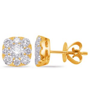 Yellow Gold Diamond Earring