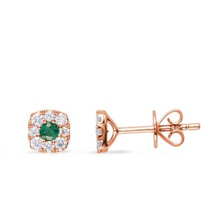 Rose Gold Diamond & Emerald Earring