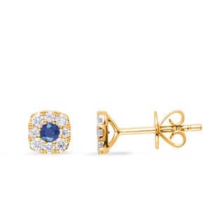 Yellow Gold Diamond & Sapphire Earring