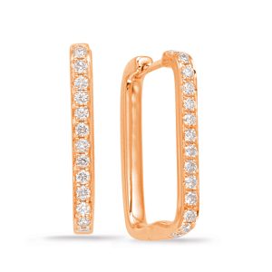 Rose Gold Diamond Hoop Earring