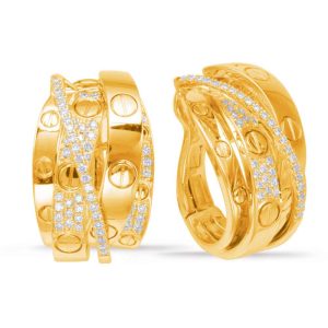 Yellow Gold Diamond Earring