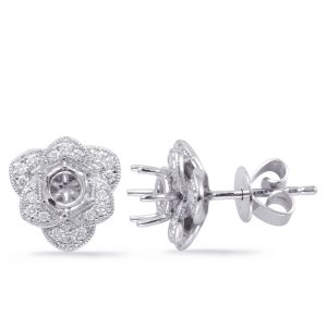White Gold Diamond Earring For .66cttw