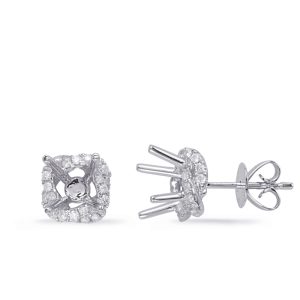 White Gold Diamond Earring For .66cttw