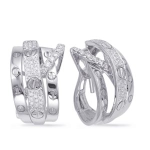 White Gold Diamond Earring