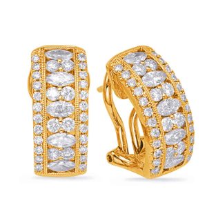 Yellow Gold Diamond Earring