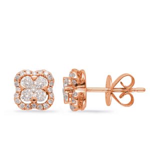 Rose Gold Diamond Earring