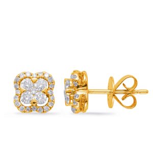 Yellow Gold Diamond Earring