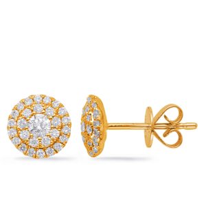 Yellow Gold Diamond Earring