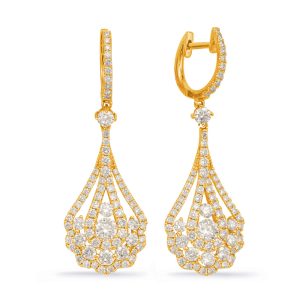 Yellow Gold Diamond Earring