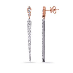 Rose & White Gold Diamond Earring