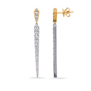 Yellow & White Gold Diamond Earring