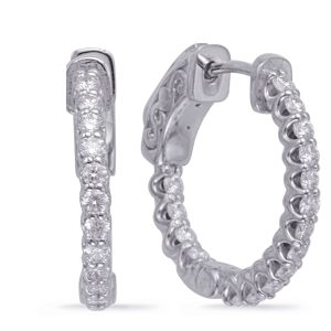 White Gold .75 Inch Securehinge Hoops