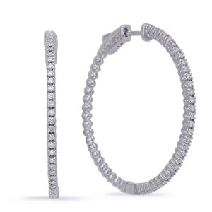 White Gold 1.45 Inch Securehinge Hoop