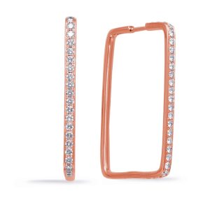 Rose Gold Diamond Hoop Earring