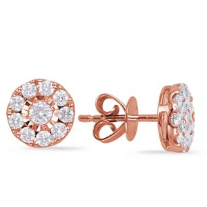 Rose Gold Diamond Earring