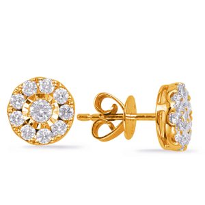 Yellow Gold Diamond Earring