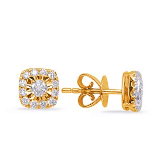 Yellow Gold Diamond Earring