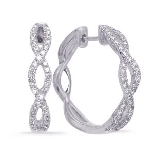 White Gold Diamond Hoop Earring