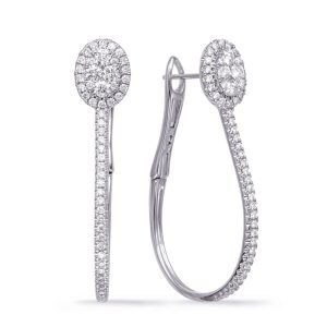 White Gold Diamond Hoop Earring