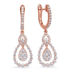 Rose Gold Diamond Fashion Earring