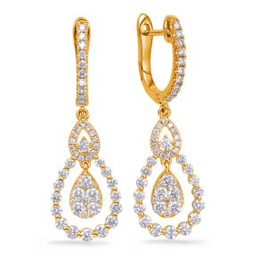 Yellow Gold Diamond Fashion Earring