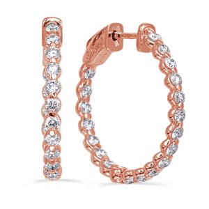 Rose Gold Securehinge Share Prong Earrin