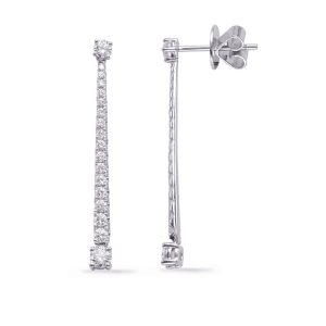 White Gold Diamond Fashion Earring
