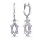 White Gold Diamond Earring 8x4mm