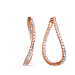 Rose Gold Diamond Hoop Earring